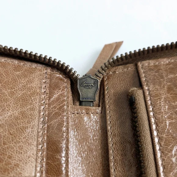 Balenciaga New Distressed Leather Zip Around Wallet Clutch With Dust Bag - Picture 6 of 16